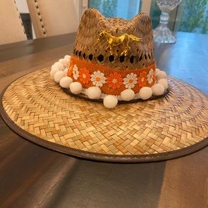 Equestrian straw sun hat
